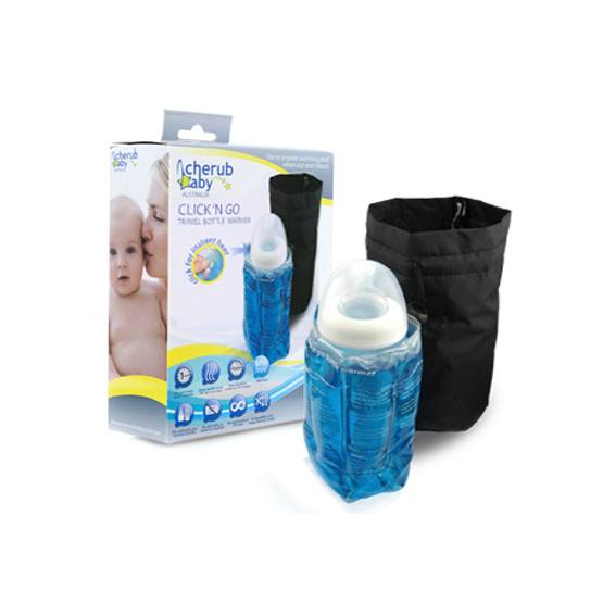 Cherub Baby Click n Go Travel Bottle Warmer Blue with Travel Pouch in a Box Tell Me Baby