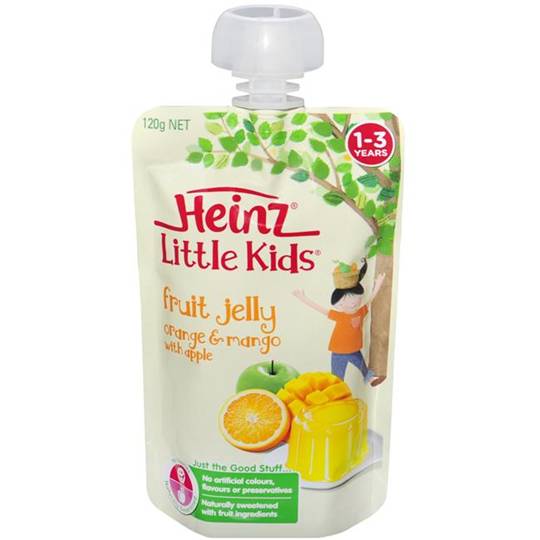 Heinz Little Kids Toddler Snacks Fruit Jelly 13 years Orange & Mango