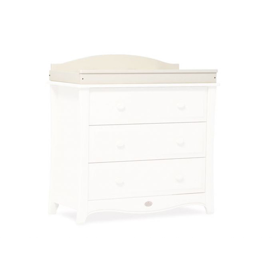 Boori Universal Bell Curved Changing Station Ivory on 3 Drawer Dresser