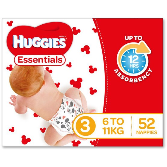 Huggies Essentials® Nappies Size 3 52s Tell Me Baby